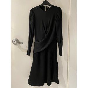 Elegant Carven Black Dress with Wool Skirt